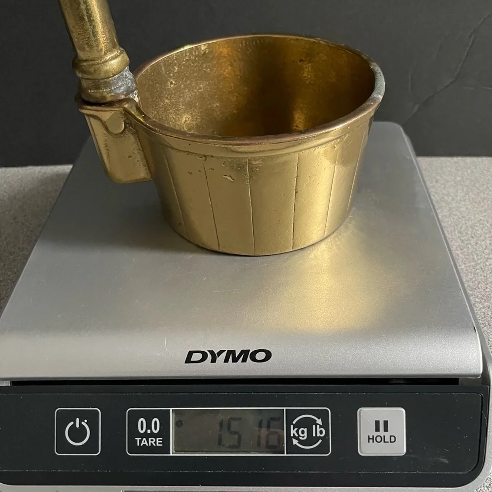 Vintage Solid Brass Water Pump & Barrel Planter 2pc - Picture 15 of 15